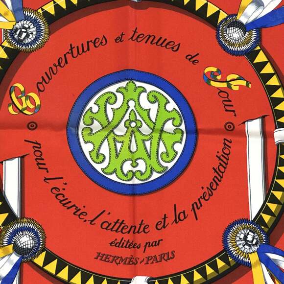 HERMES Authentic Red Silk Scarf - Picture 3 of 8